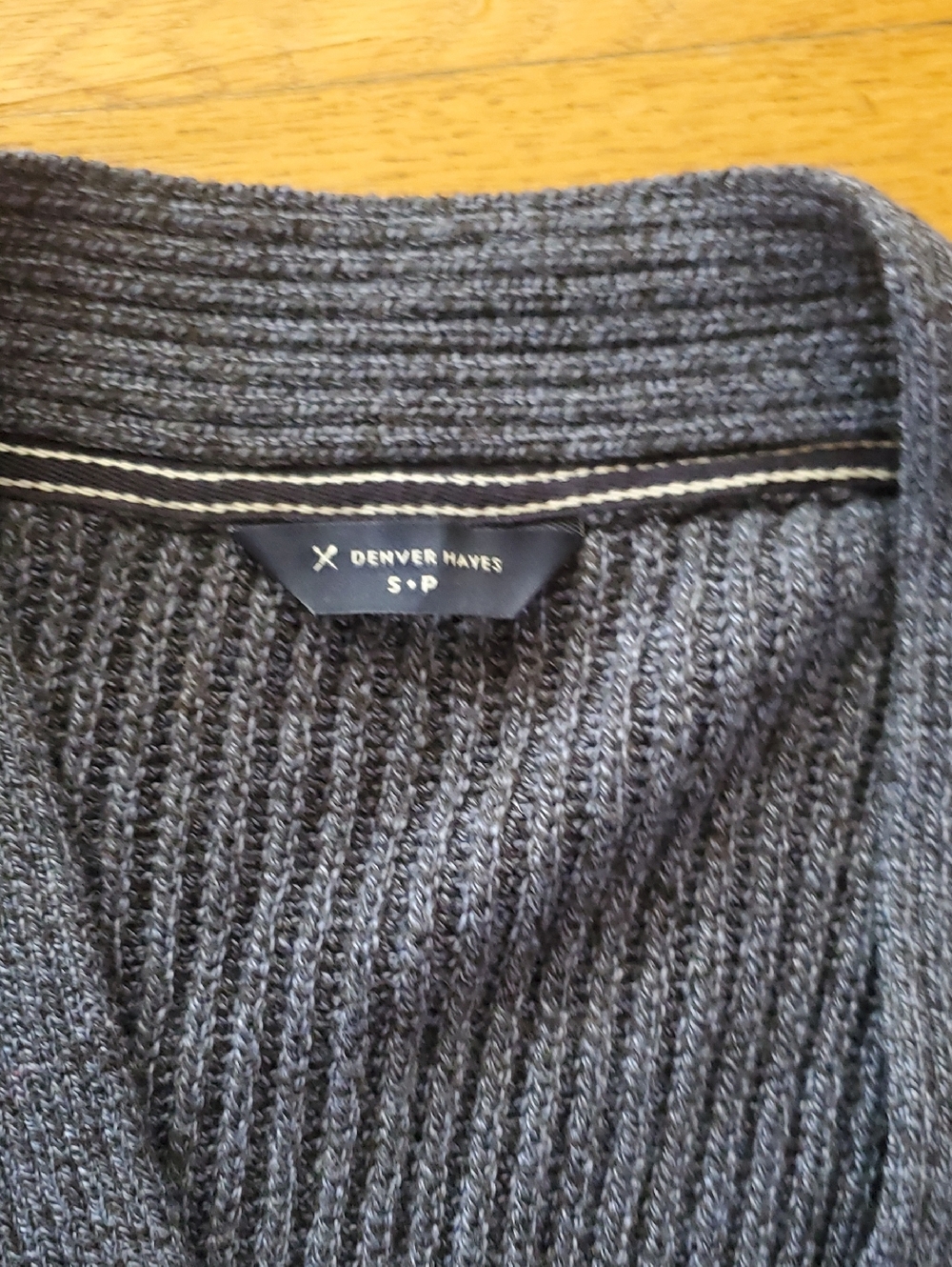 Denver Hayes Blue Ribbed Button-Up Cardigan - Picture 2 of 5